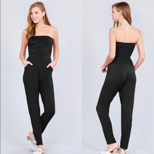 Black Strapless Jumpsuit